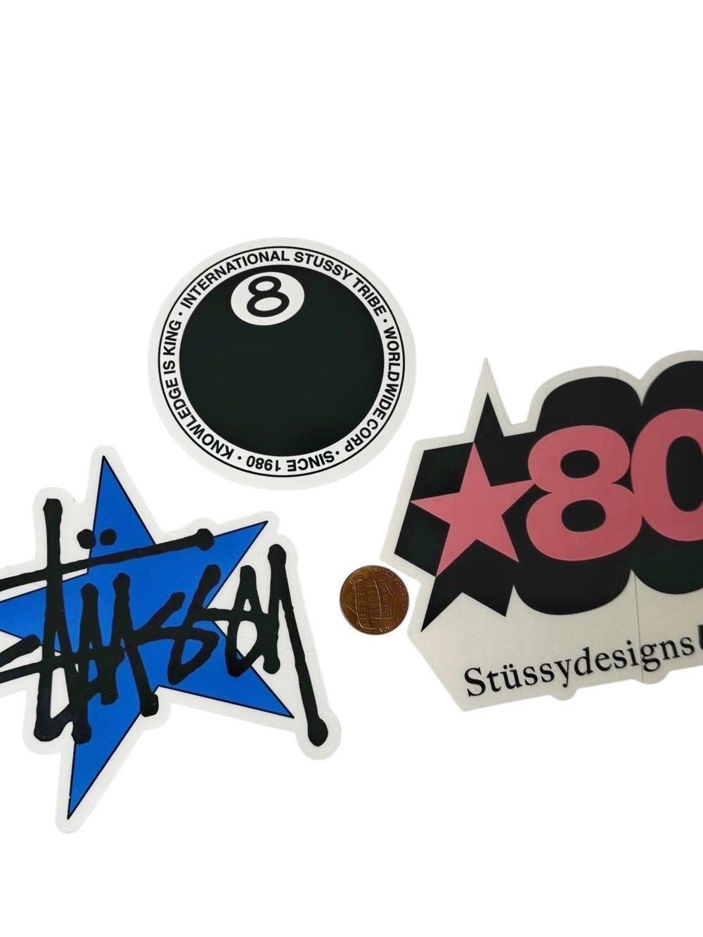 Vintage Stussy Skate Surf Stickers Lot Of 3 8 Ball